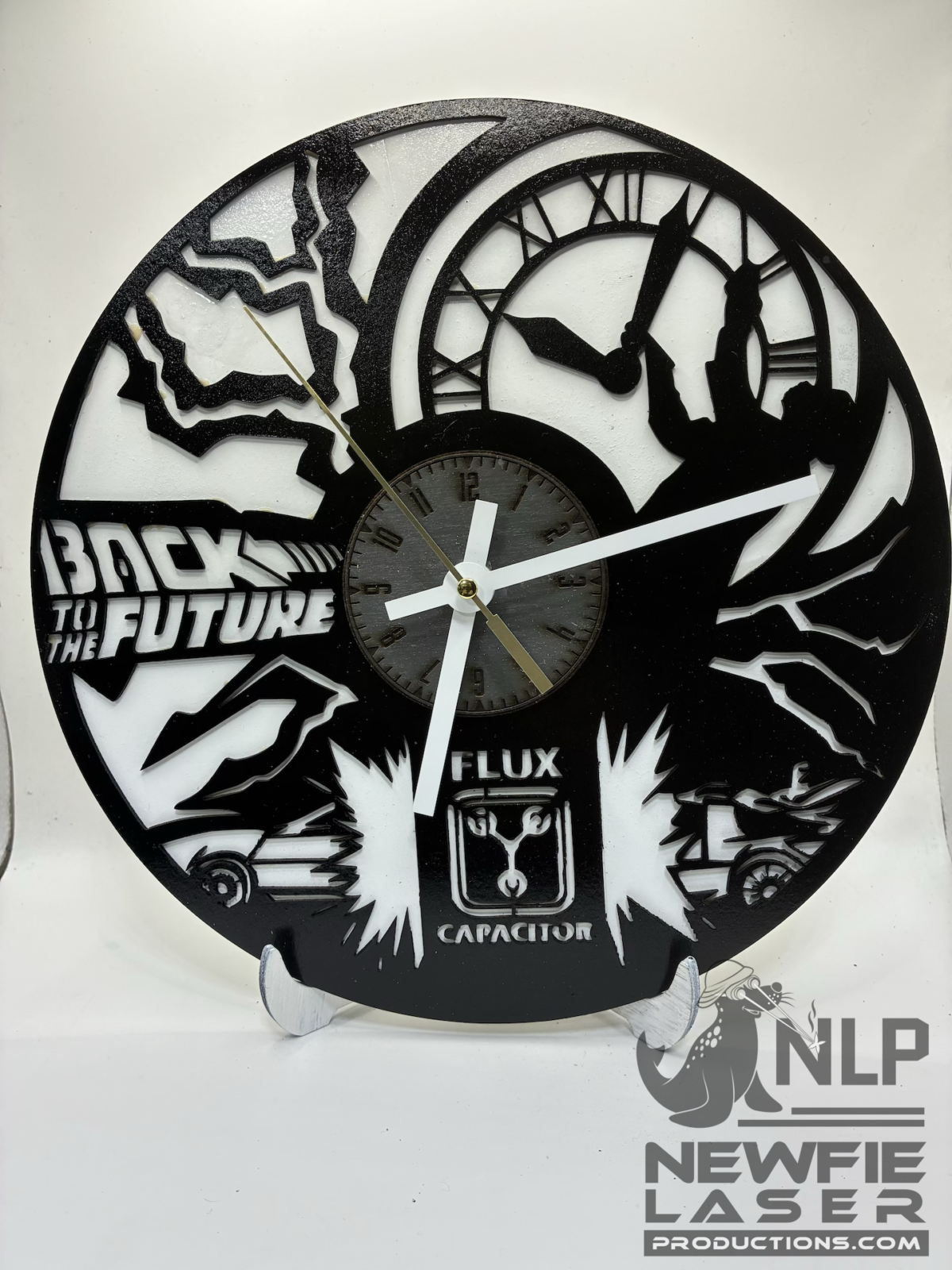 Laser Cutout of a Back To the Future Clock