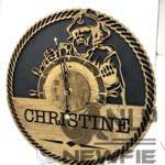 LASER ENGRAVE 3D ILLUSION PAINTED GUY FLY FISHING FISHING PAINTED WITH CLEAR COAT PROCESSED TILE INCLUDES STAND 12X12