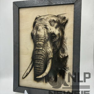 DEEP LASER ENGRAVE ELEPHANT INCLUDES STAIN FRAME & STAND 11x12