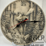 DEEP ENGRAVE & CUTOUT OF A MOOSE CLOCK PROCESSED ON BIRCH WOOD ROUGLY 12X12, CAN GO LARGER IF NEEDED
