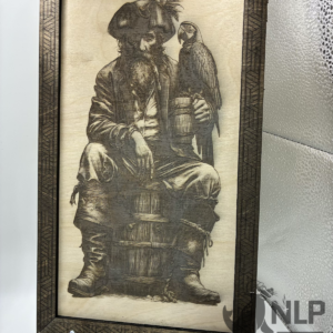 DEEP LASER ENGRAVE PIRATE & PARROTT INCLUDES FRAMES & STAND 11x14