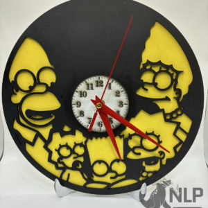 LASER CUTOUT THE SIMPSONS CLOCK PROCESSED ON LAYERS OF PINE WOOD
