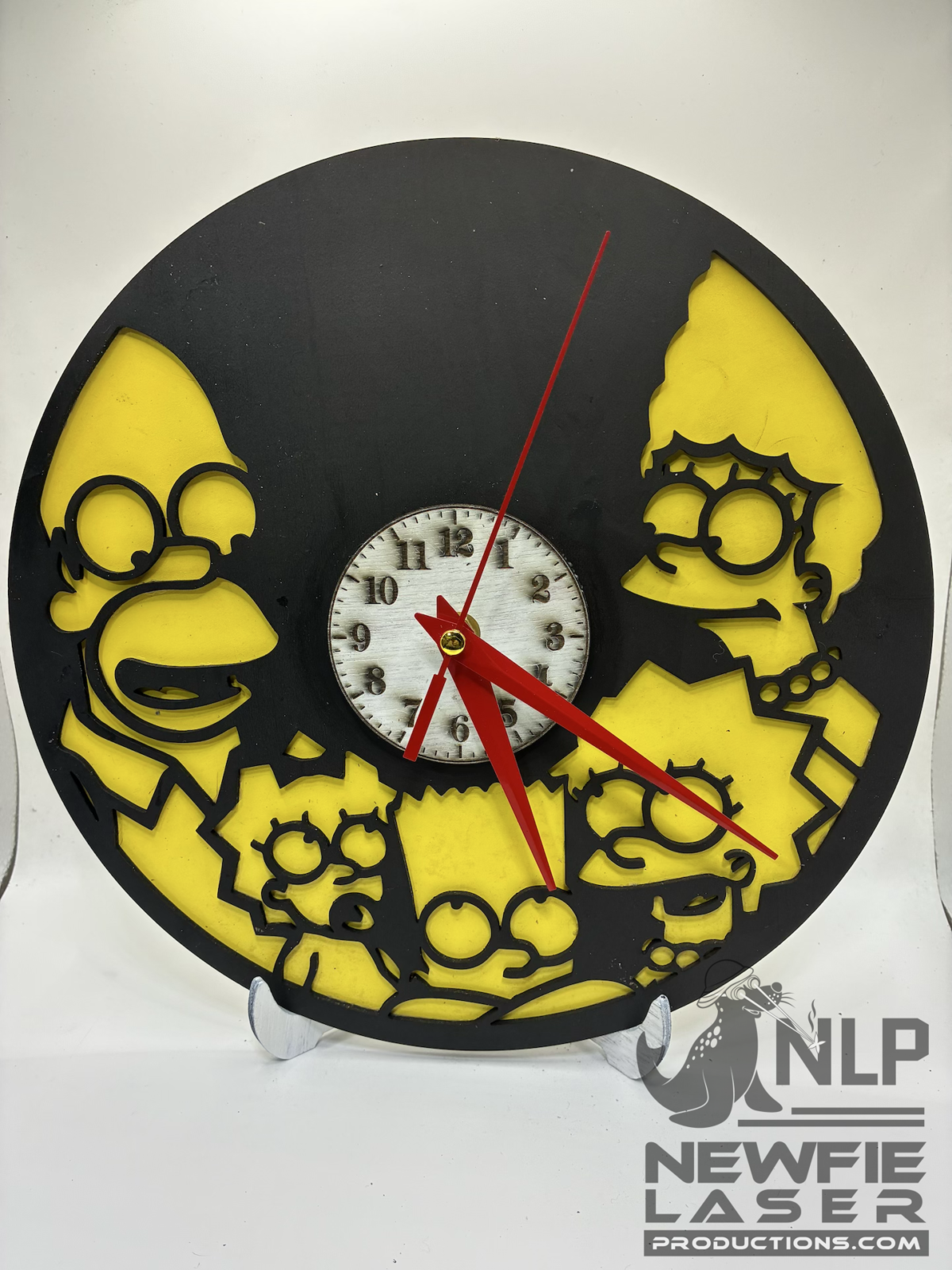 LASER CUTOUT THE SIMPSONS CLOCK PROCESSED ON LAYERS OF PINE WOOD
