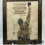 DEEP LASER ENGRAVING STALLONE SYLVESTER ROCKY BALBO STAIN STANDS INCLUDED 12X11