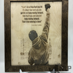 DEEP LASER ENGRAVING STALLONE SYLVESTER ROCKY BALBO STAIN STANDS INCLUDED 12X11